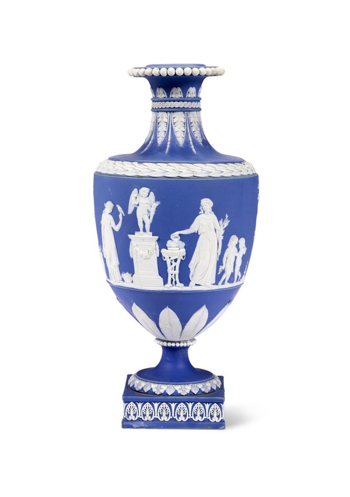 A WEDGWOOD BLUE JASPER VASE CIRCA 1800