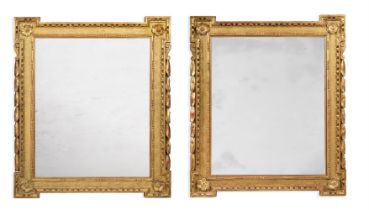 A PAIR OF GEORGE II GILTWOOD MIRRORS CIRCA 1740