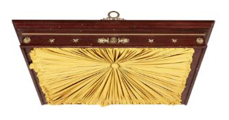 A MAHOGANY AND GILT METAL MOUNTED BED CANOPY IN EMPIRE STYLE, 20TH CENTURY