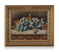ENGLISH SCHOOL (20TH CENTURY), STILL LIFE OF GRAPES ON A MARBLE LEDGE