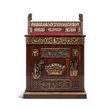 Y A ROSEWOOD, PARCEL GILT AND RE LACQUER SIDE CABINET CIRCA 1820 AND LATER
