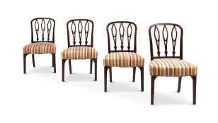 A SET OF FOUR GEORGE III MAHOGANY SIDE CHAIRS ATTRIBUTED TO GILLOWS