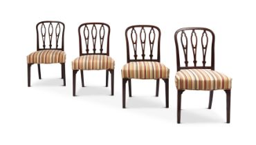 A SET OF FOUR GEORGE III MAHOGANY SIDE CHAIRS ATTRIBUTED TO GILLOWS