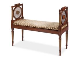 A SHERATON REVIVAL POLYCHROME PAINTED WINDOW SEAT CIRCA 1900