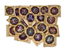 A GROUP OF NINETEEN BERLIN NEEDLEWORK PANELS, LATE 19TH CENTURY