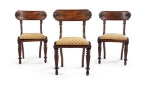 THREE WILLIAM IV MAHOGANY DINING CHAIRS CIRCA 1835 IN THE MANNER WILLIAM TROTTER, CIRCA 1835