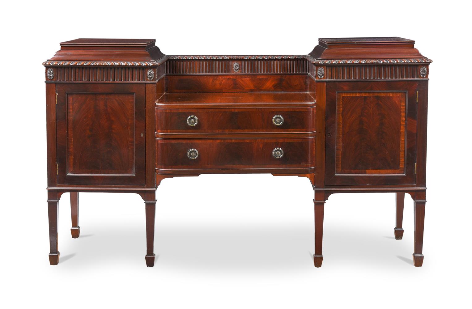 A MAHOGANY AND CROSSBANDED SIDEBOARD IN GEORGE III STYLE