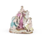 A MEISSEN PORCELAIN FIGURE OF EUROPA AND THE BULL, LATE 19TH CENTURY