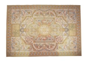 AN AUBUSSON STYLE TAPESTRY RUG