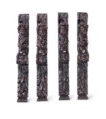 A SET OF FOUR CARVED OAK FURNITURE MOUNTS, LATE 17TH CENTURY