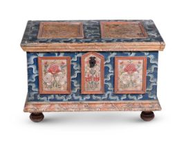 A PAINTED COFFER, 19TH CENTURY