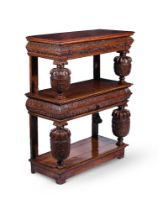 AN OAK THREE TIER BUFFET, LATE 17TH CENTURY