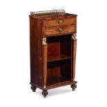Y A REGENCY ROSEWOOD AND GILT METAL MOUNTED BOOKCASE IN EGYPTIAN REVIVAL TASTE, CIRCA 1820