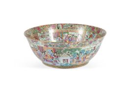 A LARGE CANTONESE PUNCH BOWL, CIRCA 1830-1850