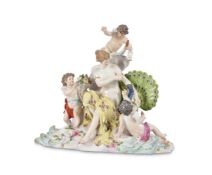 A MEISSEN PORCELAIN ALLEGORICAL GROUP 'TRIUMPH OF JUNO', LATE 19TH CENTURY