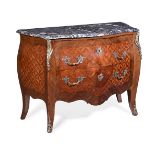 Y A KINGWOOD, PARQUETRY, AND GILT METAL MOUNTED COMMODE IN LOUIS XV STYLE, EARLY 20TH CENTURY