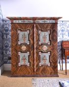 Y A CONTINENTAL PAINTED WARDROBE, BEARING DATE 1855