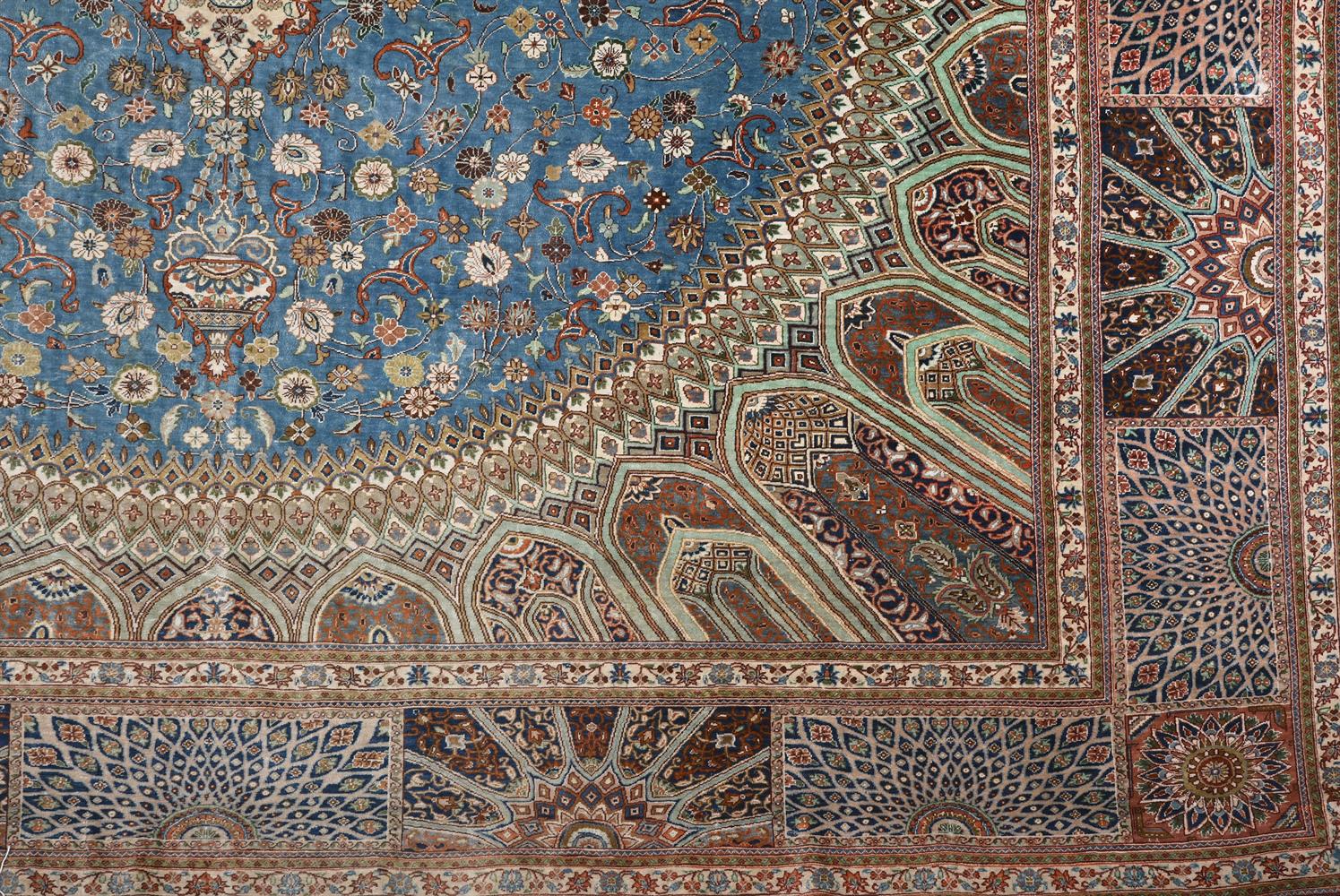 A QUM SILK RUG - Image 3 of 3