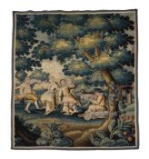 A FLEMISH BUCOLIC VERDURE TAPESTRY FRAGMENT, EARLY 18TH CENTURY