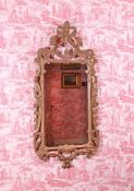 A CARVED OAK WALL MIRROR IN GEORGE III STYLE, OF RECENT MANUFACTURE