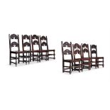 A HARLEQUIN SET OF EIGHT DERBYSHIRE TYPE DINING CHAIRS, VARIOUS DATES 18TH AND 19TH CENTURY