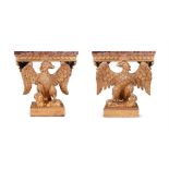 A NEAR PAIR OF GILTWOOD CONSOLE TABLES IN GEORGE II STYLE, 19TH CENTURY