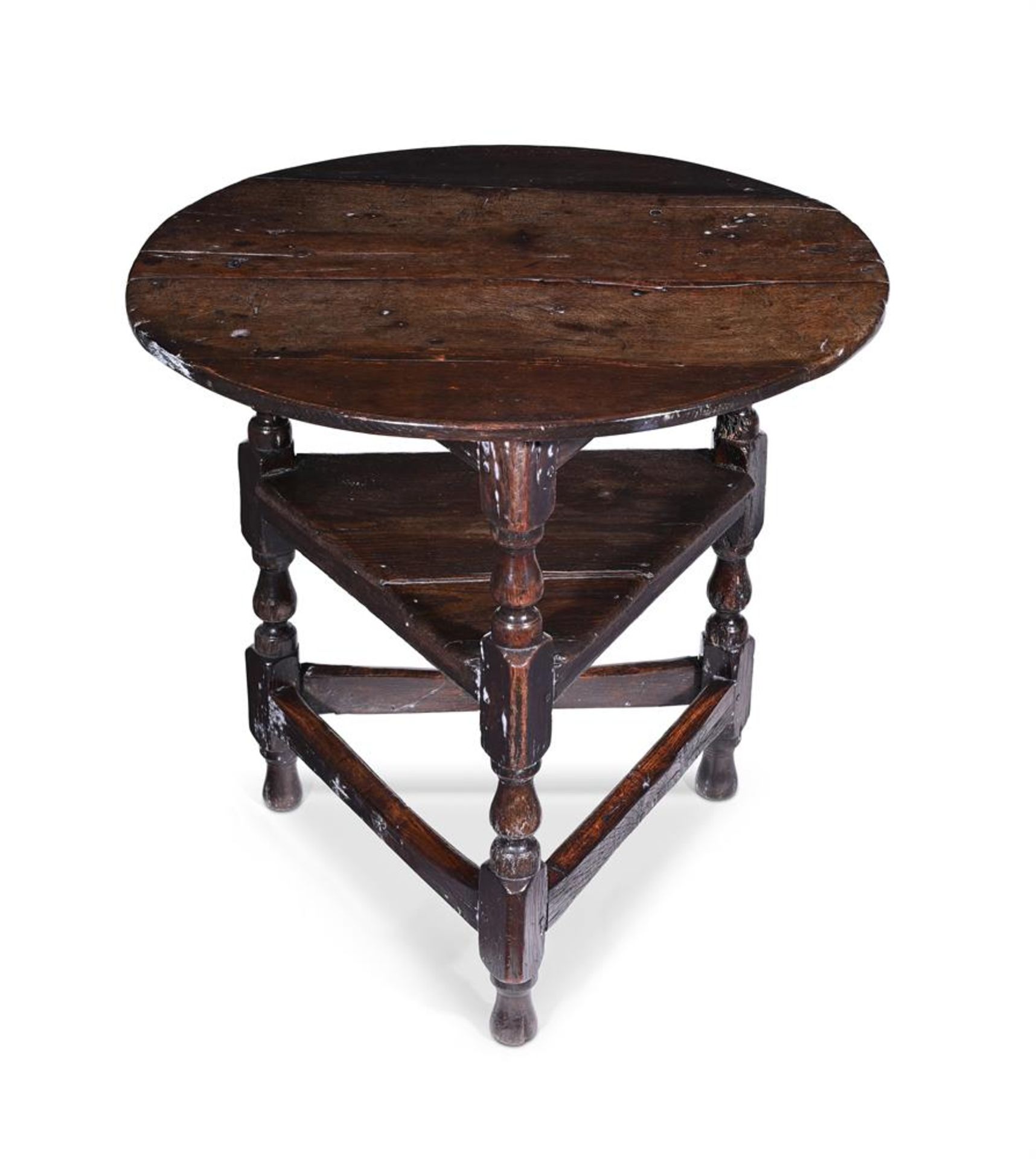 AN OAK CRICKET TABLE, CIRCA 1700 AND LATER