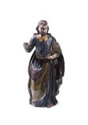 A CARVED AND POLYCHROME FIGURE OF AN APOSTLE OR CHRIST, CONTINENTAL, 19TH CENTURY AND LATER