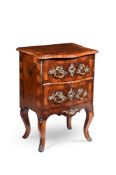 A WALNUT AND GILT METAL MOUNTED PETIT COMMODE IN LOUIS XV STYLE, CIRCA 1900