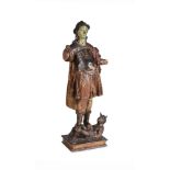 A POLYCHROME CARVED FIGURE OF ST MICHAEL, NORTH ITALIAN, 18TH CENTURY