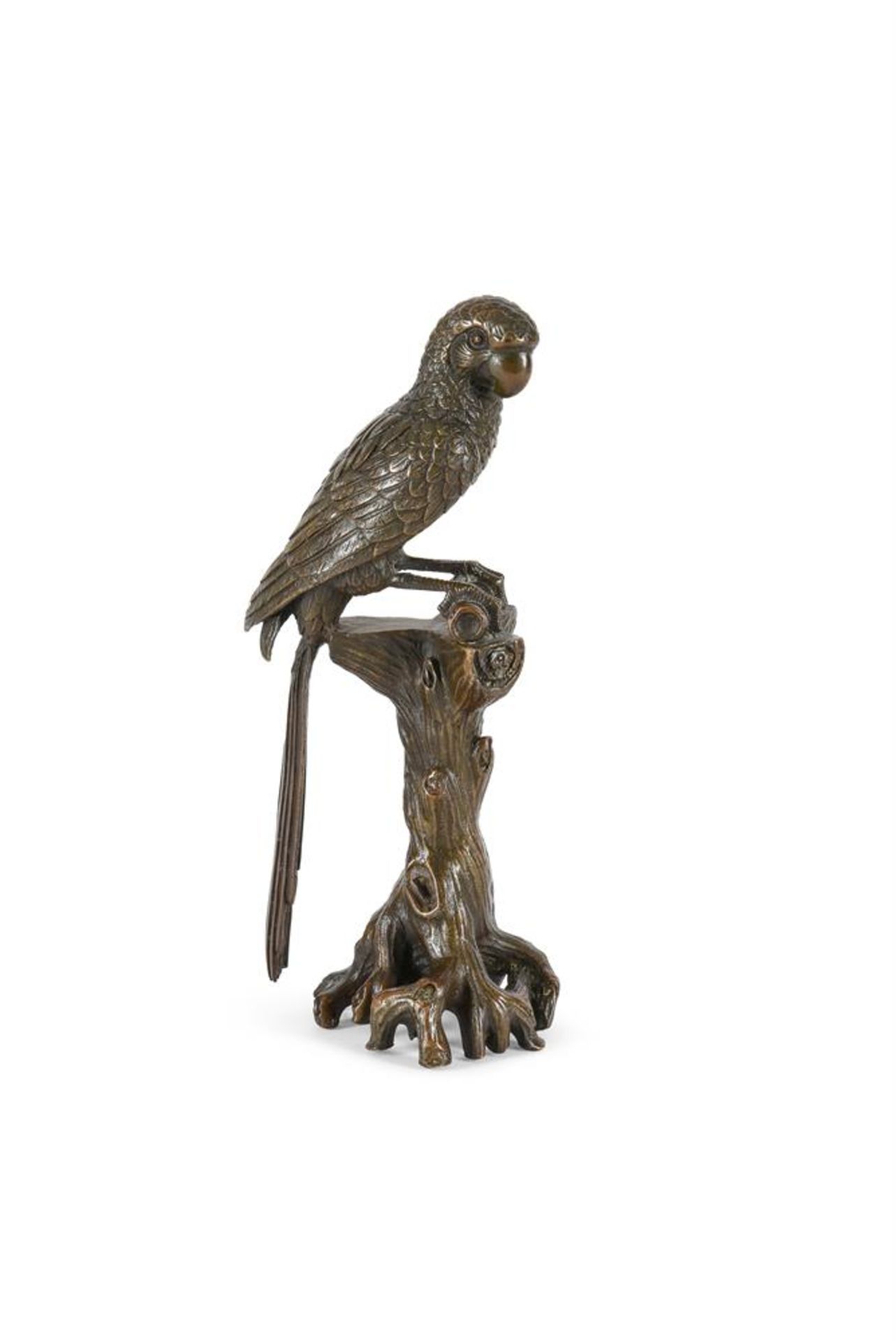 AN ANIMALIER BRONZE OF A PARROT ON A TREE STUMP POSSIBLY AUSTRIAN, LATE 19TH CENTURY - Image 2 of 3