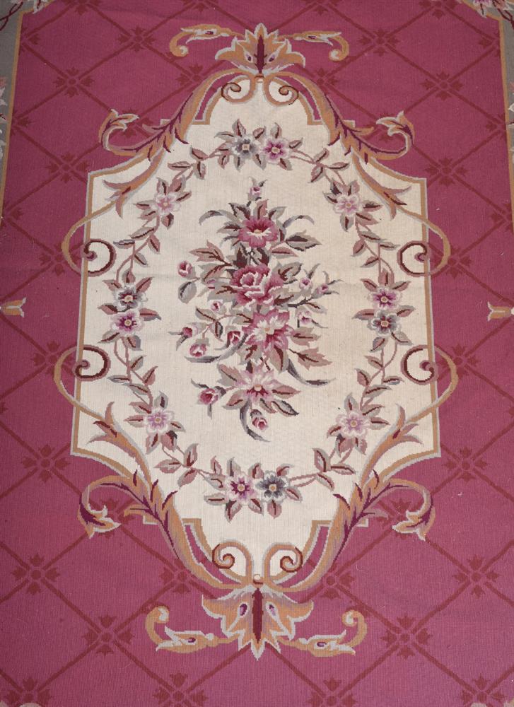 AN AUBUSSON STYLE WOVEN RUG - Image 2 of 3