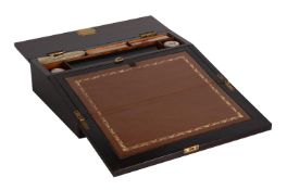 Y A VICTORIAN ROSEWOOD AND MOTHER-OF-PEARL INLAID WRITING SLOPE
