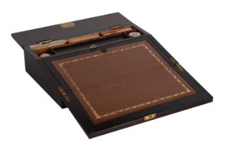 Y A VICTORIAN ROSEWOOD AND MOTHER-OF-PEARL INLAID WRITING SLOPE