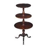 A GEORGE III MAHOGANY THREE TIER DUMB WAITER