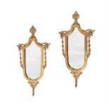 A PAIR OF GILT WALL MIRRORS IN GEORGE III STYLE