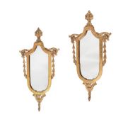 A PAIR OF GILT WALL MIRRORS IN GEORGE III STYLE