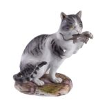 A MEISSEN MODEL OF A CAT AND RAT