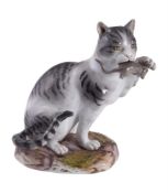 A MEISSEN MODEL OF A CAT AND RAT