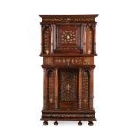 Y A FRENCH WALNUT AND MOTHER OF PEARL MARQUETRY DECORATED CABINET