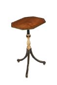 A GEORGE IV MAHOGANY, EBONISED AND PARCEL GILT OCCASIONAL TABLE
