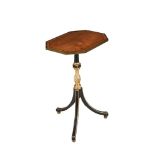 A GEORGE IV MAHOGANY, EBONISED AND PARCEL GILT OCCASIONAL TABLE