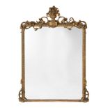 A VICTORIAN GILT GESSO OVERMANTEL MIRROR