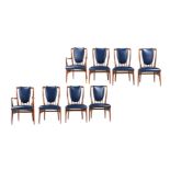 Y ANDREW J MILNE FOR HEALS, LONDON, A SET OF EIGHT TULIPWOOD DINING CHAIRS
