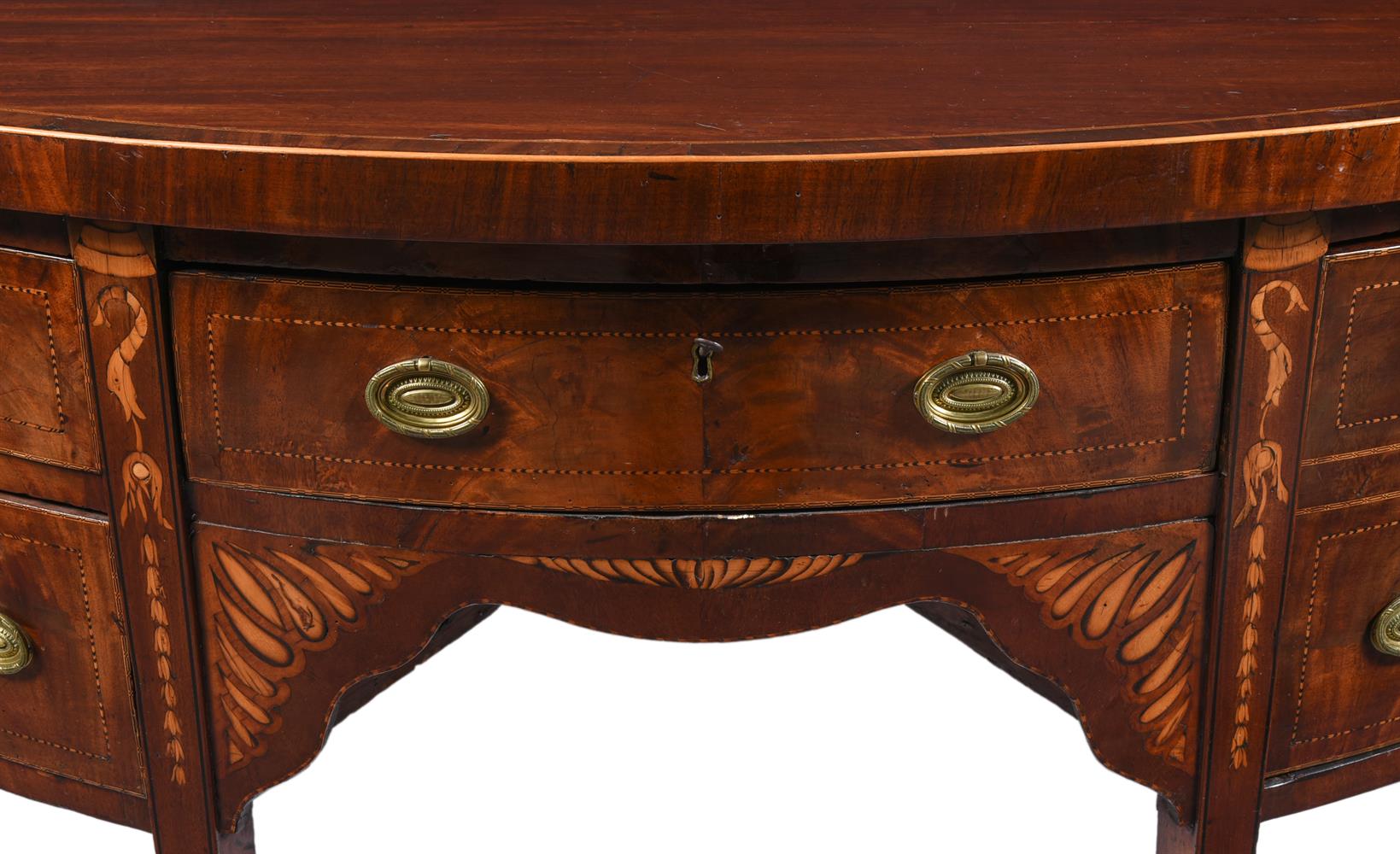 A GEORGE III MAHOGANY AND MARQUETRY INLAID SIDEBOARD - Image 2 of 2