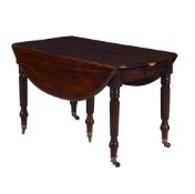 A GEORGE IV MAHOGANY EXTENDING 'PEMBROKE' DINING TABLE