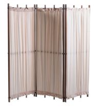 A VICTORIAN MAHOGANY THREE FOLD ROOM SCREEN