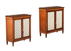 A PAIR OF MAHOGANY SIDE CABINETS IN REGENCY STYLE