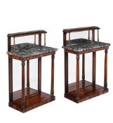 Y A PAIR OF GEORGE IV ROSEWOOD CONSOLE TABLE