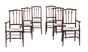 A SET OF SIX ART NOUVEAU DINING CHAIRS